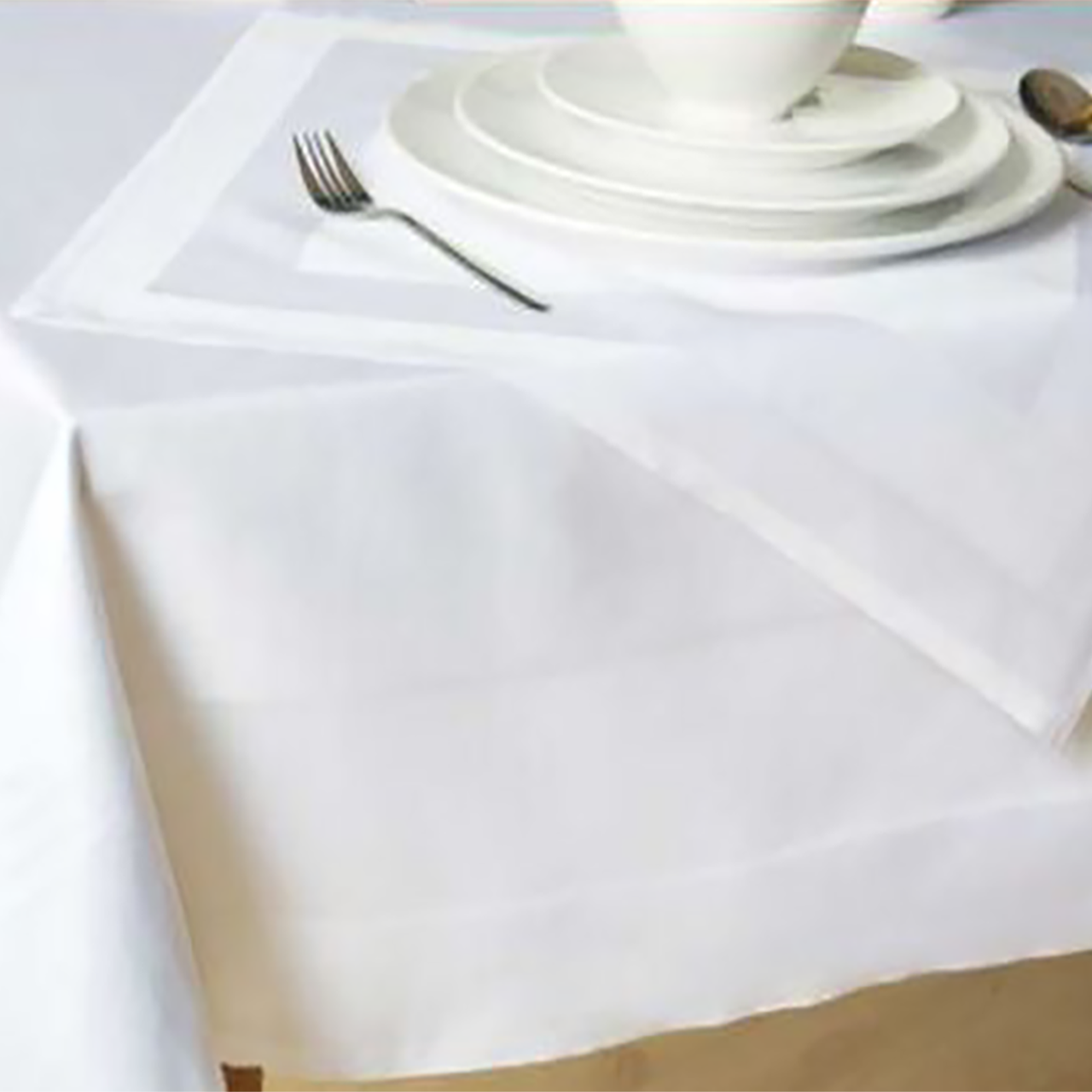 Table cover with satin band Table cover with satin band