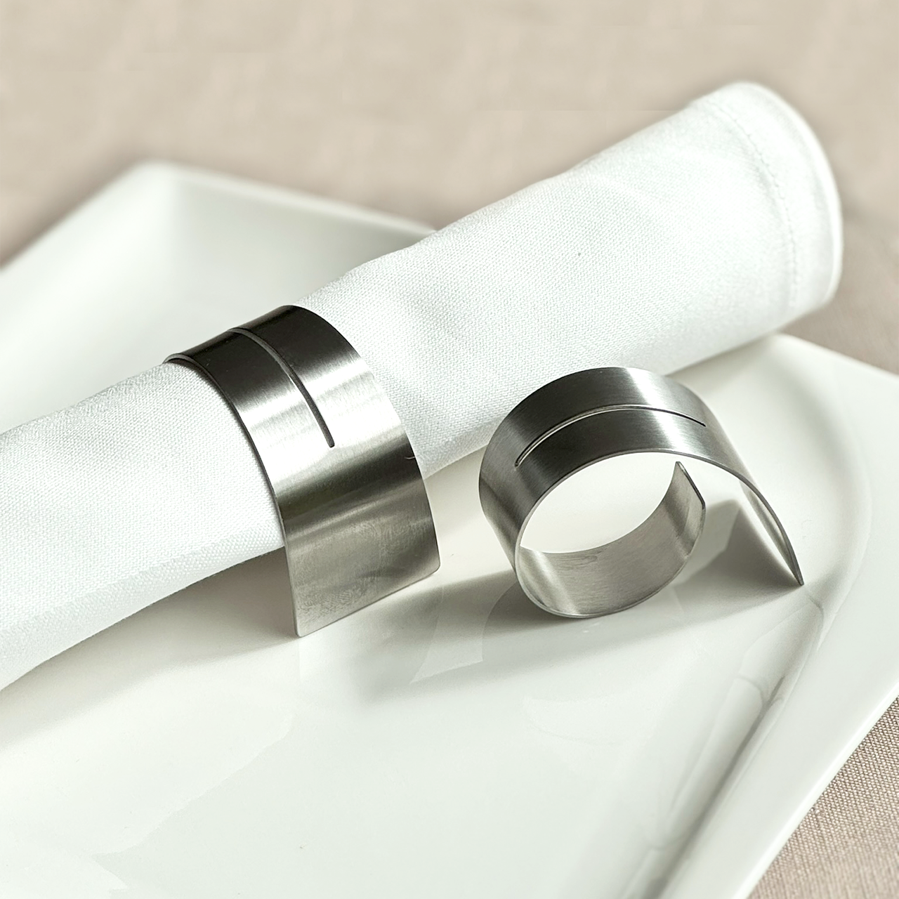 Napkin ring Pisa, oval, silver coated Napkin ring Pisa, oval, silver coated