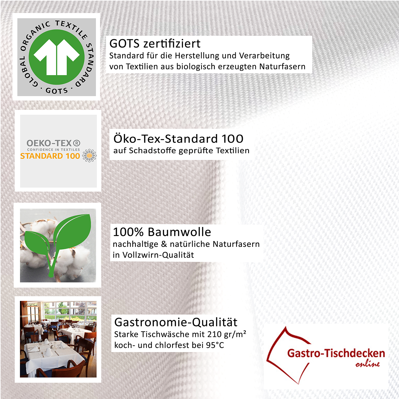 Restaurant tablecloths & table linen Gots and Oeko-Tex 100 certified Restaurant tablecloths & table linen Gots and Oeko-Tex 100 certified